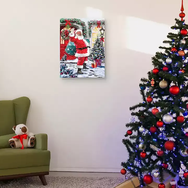 Saint Nick with Presents Christmas Wall Art Print