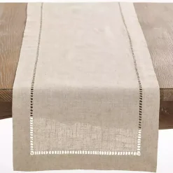Sand Beige Hemstitch Border Table Runner