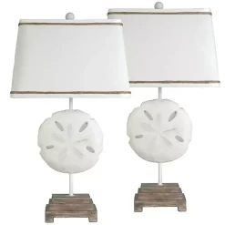 Sand Dollar Table Lamps, Set of 2