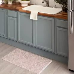 Sandy Beige Damask Nouveau Kitchen Mat