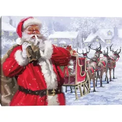 Santa and His Sleigh Canvas Art Print