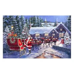 Santa and his Team Canvas Art Print