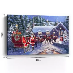 Santa and his Team Canvas Art Print