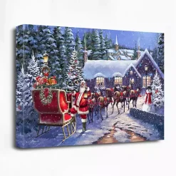 Santa and his Team Canvas Art Print