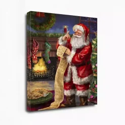 Santa Checking His List Canvas Art Print