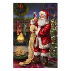 Santa Checking His List Canvas Art Print