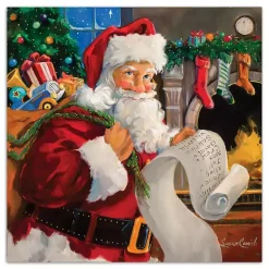 Santa Checking His List Canvas Art Print
