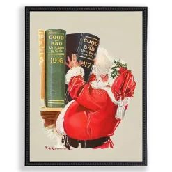 Santa Checking It Twice Framed Art Print