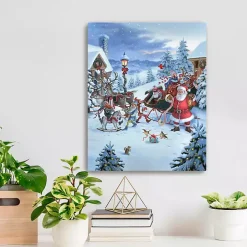 Santa Christmas Gifts Canvas Christmas Art Print