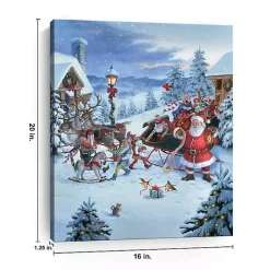 Santa Christmas Gifts Canvas Christmas Art Print