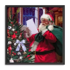 Santa Claus' List Framed Canvas Art Print