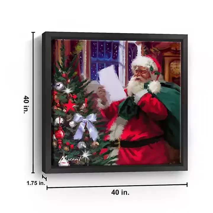 Santa Claus' List Framed Canvas Art Print