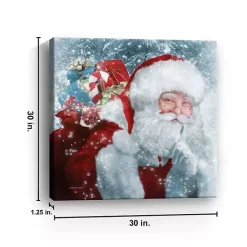 Santa Gifts & Snowflakes Canvas Print, 30x30 in.