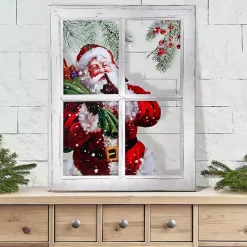 Santa in Window Acrylic Framed Art Print