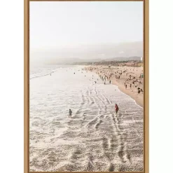 Santa Monica Beach Framed Canvas Art Print