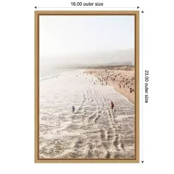 Santa Monica Beach Framed Canvas Art Print