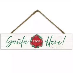 Santa Stop Here Christmas Wall Sign