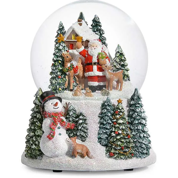 Santa with Animals Musical Christmas Dome