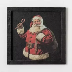 Santa with Candy Cane Framed Art Print