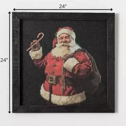 Santa with Candy Cane Framed Art Print
