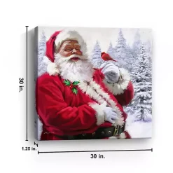 Santa with Cardinal Canvas Art Print