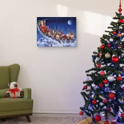 Santa's Flying Sleigh Canvas Art Print