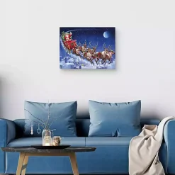 Santa's Flying Sleigh Canvas Art Print