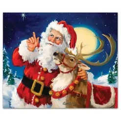Santa's Lead Reindeer Canvas Art Print