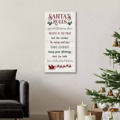 Santa's Rules Framed Canvas Print
