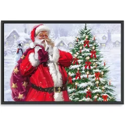 Santa's Sack of Gifts Framed Canvas Art Print