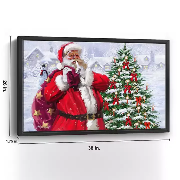 Santa's Sack of Gifts Framed Canvas Art Print