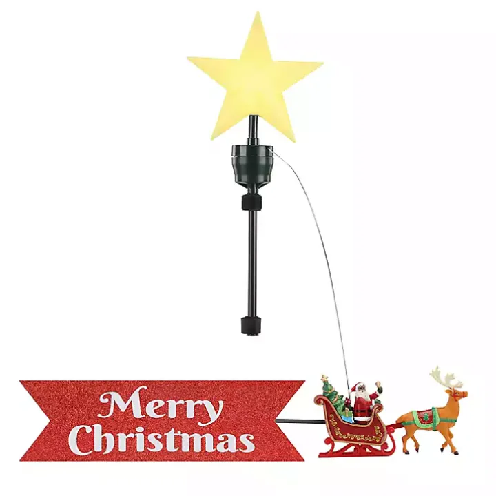 Santa's Sleigh Animated Pre-Lit Tree Topper