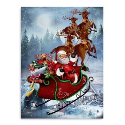 Santa's Take Off Canvas Art Print