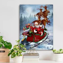 Santa's Take Off Canvas Art Print