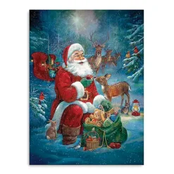 Santa's Woodland Friends Canvas Art Print