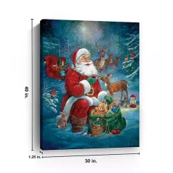 Santa's Woodland Friends Canvas Art Print