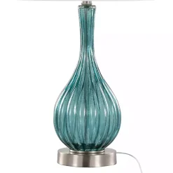 Sapphire Crackle Glass Table Lamps, Set of 2