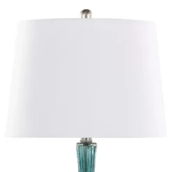 Sapphire Crackle Glass Table Lamps, Set of 2