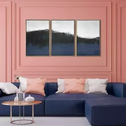 Sapphire Framed Canvas Art Prints, Set of 3