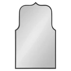 Satin Black Arched Scallop Wall Mirror