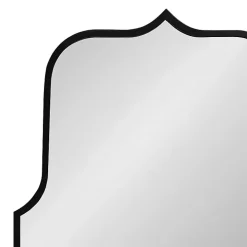Satin Black Arched Scallop Wall Mirror
