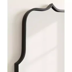 Satin Black Arched Scallop Wall Mirror
