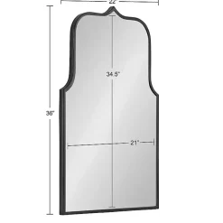 Satin Black Arched Scallop Wall Mirror