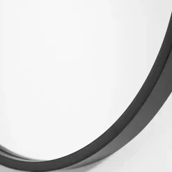 Satin Black Iron Oval Framed Wall Mirror