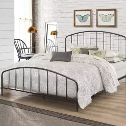 Satin Black Metal Spindle Queen Headboard Set