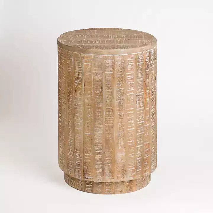 Sawmark Round Drum Accent Table
