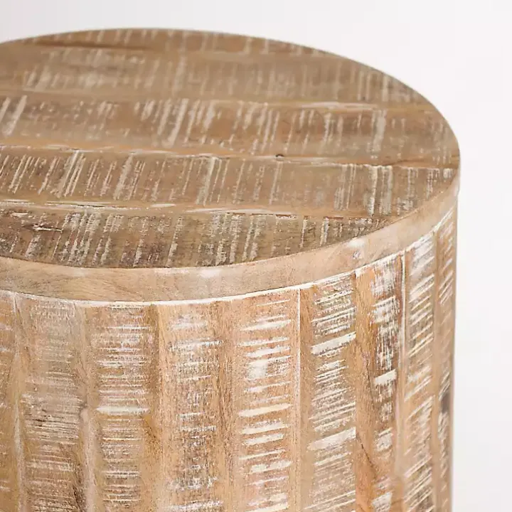 Sawmark Round Drum Accent Table