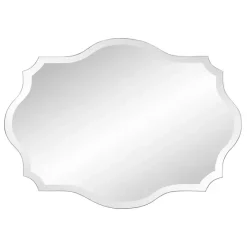Scalloped Rectangular Frameless Wall Mirror