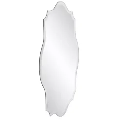 Scalloped Rectangular Frameless Wall Mirror