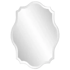 Scalloped Rectangular Frameless Wall Mirror